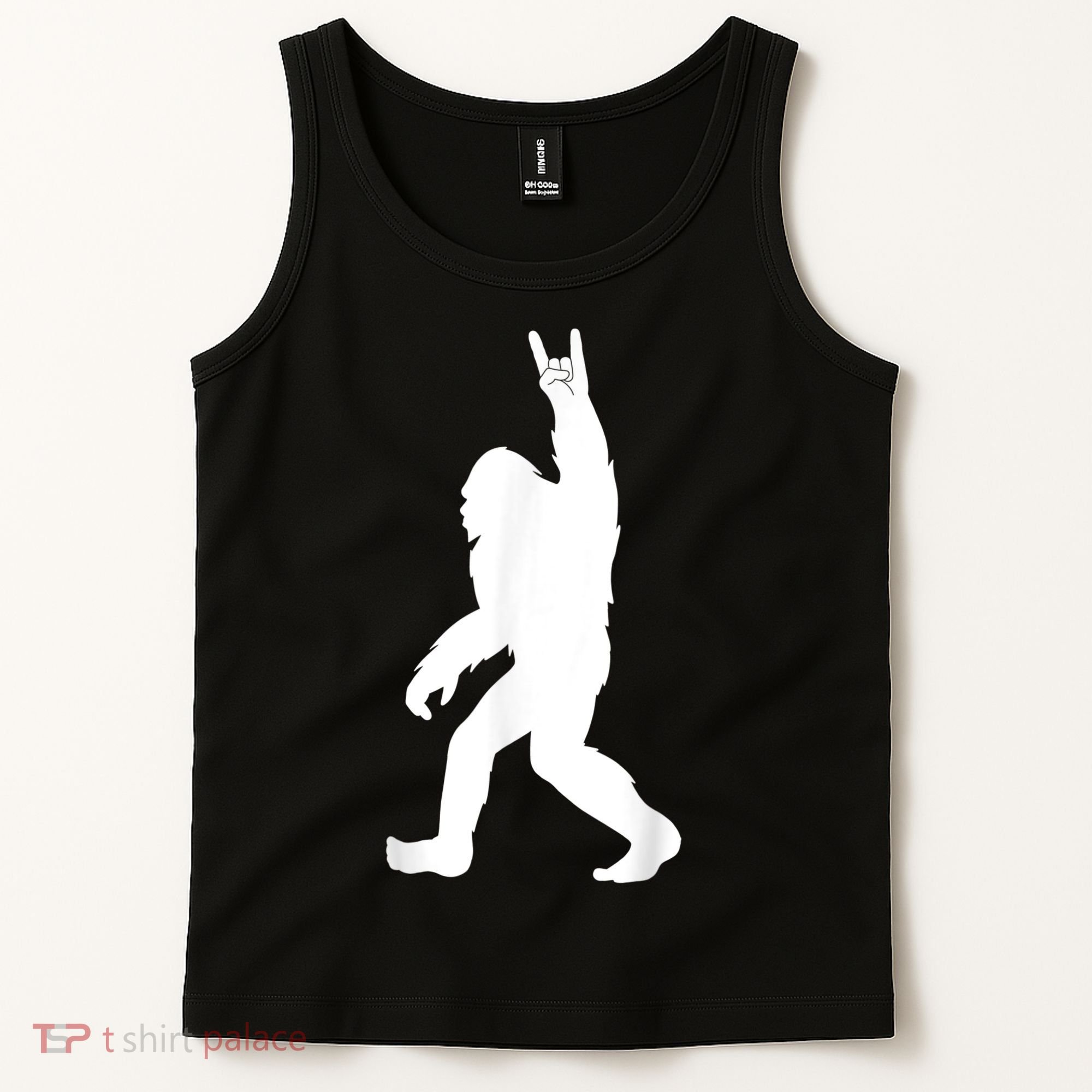 Retro Bigfoot , Funny Rock And Roll Bigfoot Tank Top