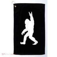 Retro Bigfoot , Funny Rock And Roll Bigfoot Golf Towel thumb 0