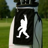 Retro Bigfoot , Funny Rock And Roll Bigfoot Golf Towel thumb 2