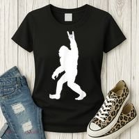 Retro Bigfoot , Funny Rock And Roll Bigfoot Women's T-Shirt thumb 3