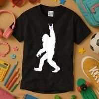 Retro Bigfoot , Funny Rock And Roll Bigfoot Kids T-Shirt thumb 3