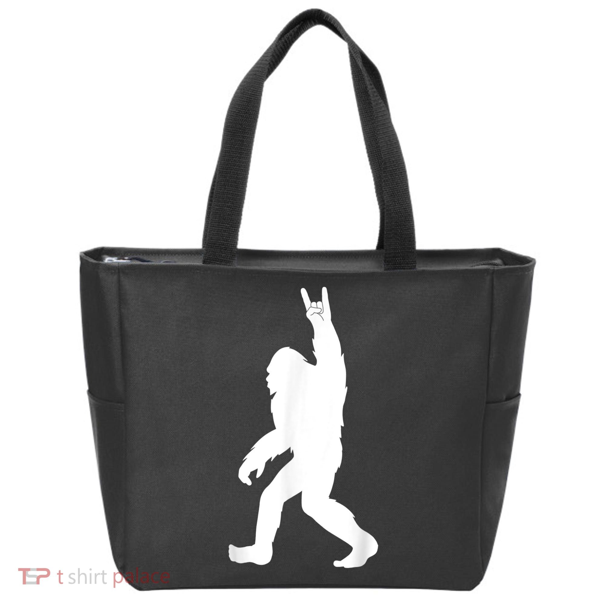 Retro Bigfoot , Funny Rock And Roll Bigfoot Tote Bag