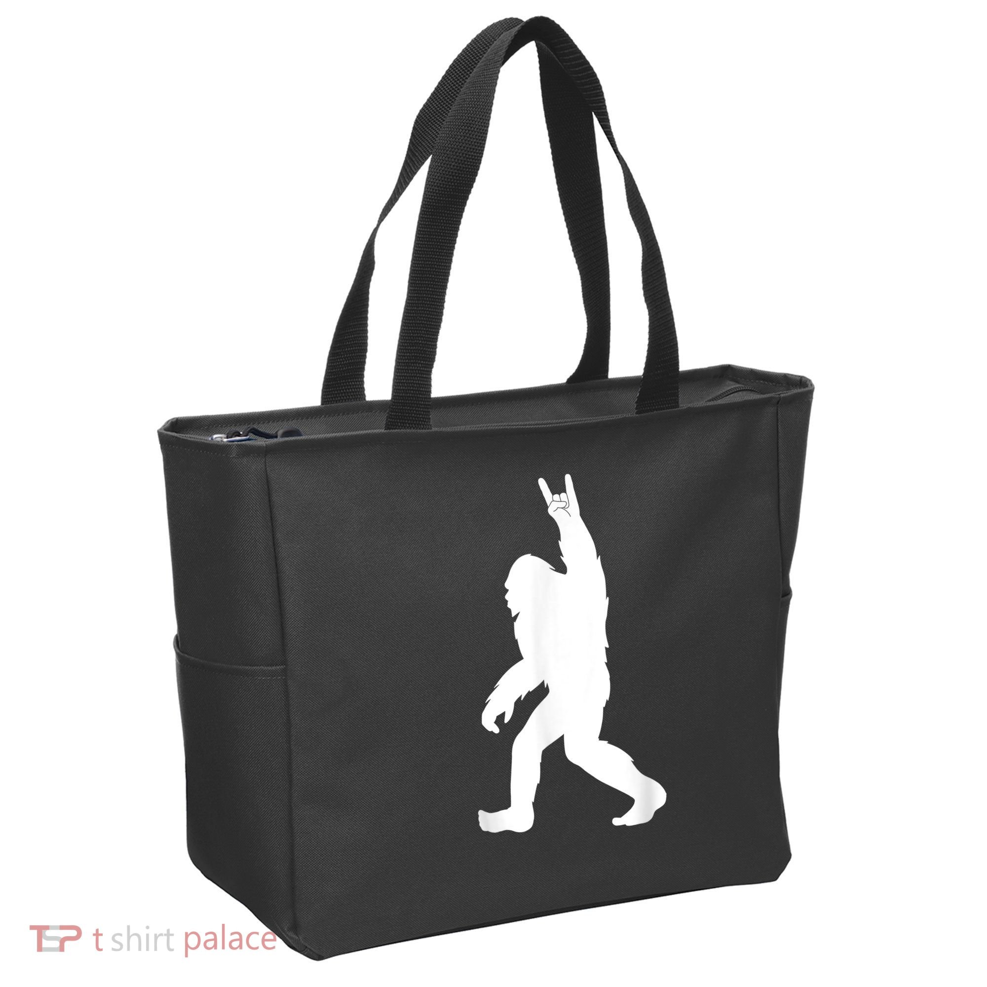 Retro Bigfoot , Funny Rock And Roll Bigfoot Tote Bag