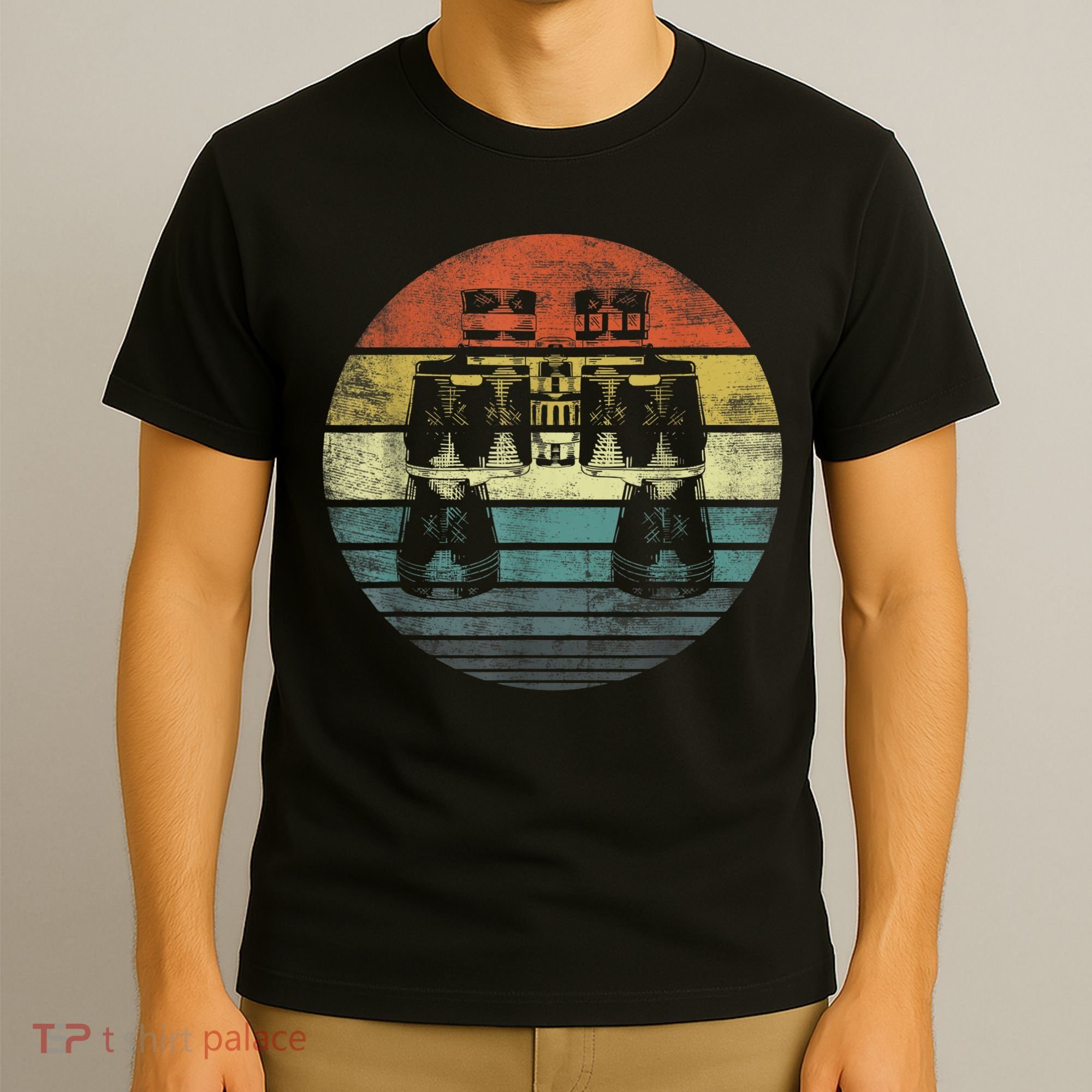 Retro Binoculars Funny Birdwatching Birding Birder T-Shirt