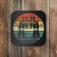 Retro Binoculars Funny Birdwatching Birding Birder Coaster thumb 0