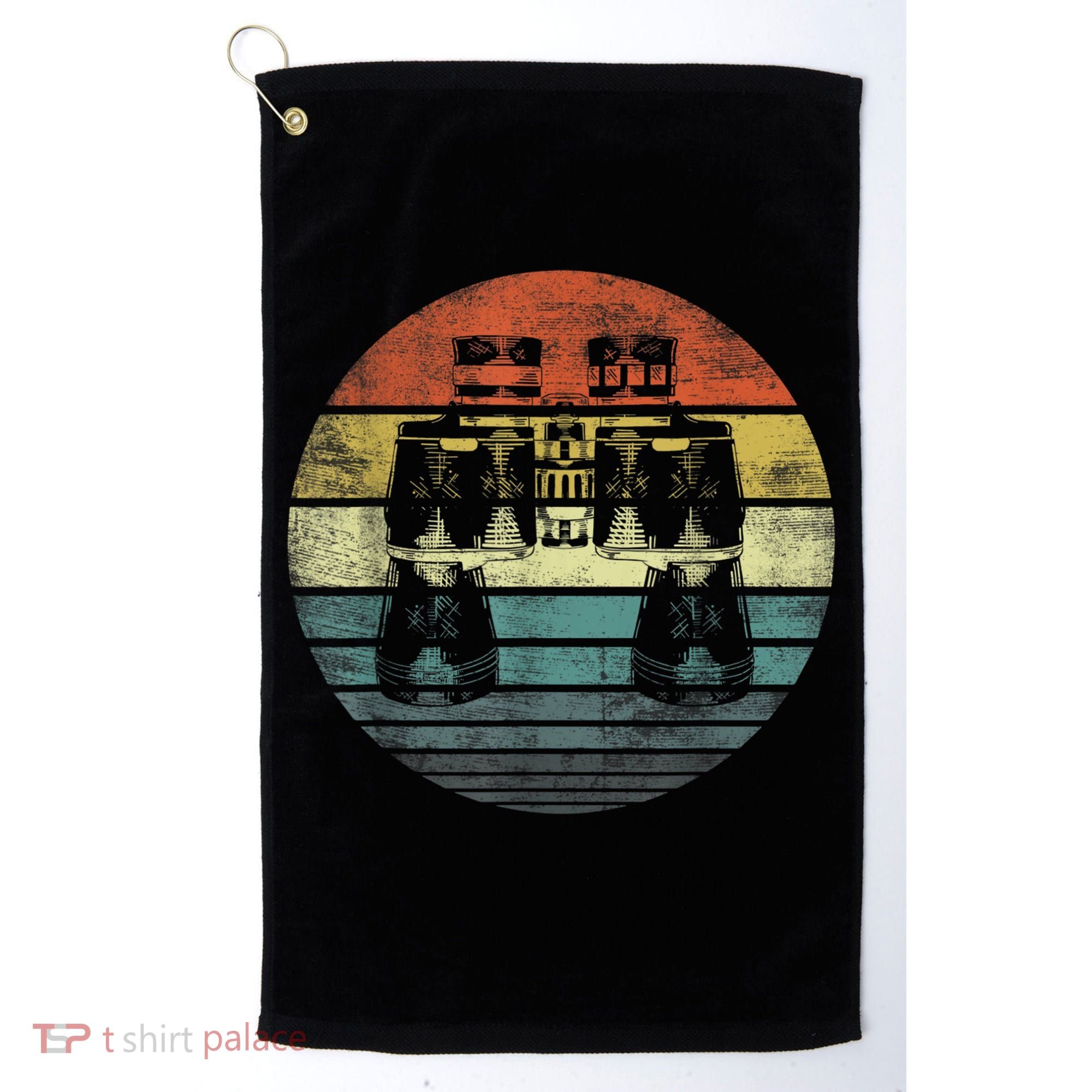 Retro Binoculars Funny Birdwatching Birding Birder Golf Towel