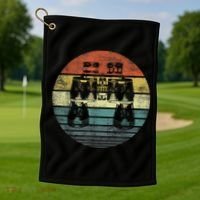 Retro Binoculars Funny Birdwatching Birding Birder Golf Towel thumb 1