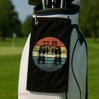 Retro Binoculars Funny Birdwatching Birding Birder Golf Towel thumb 2