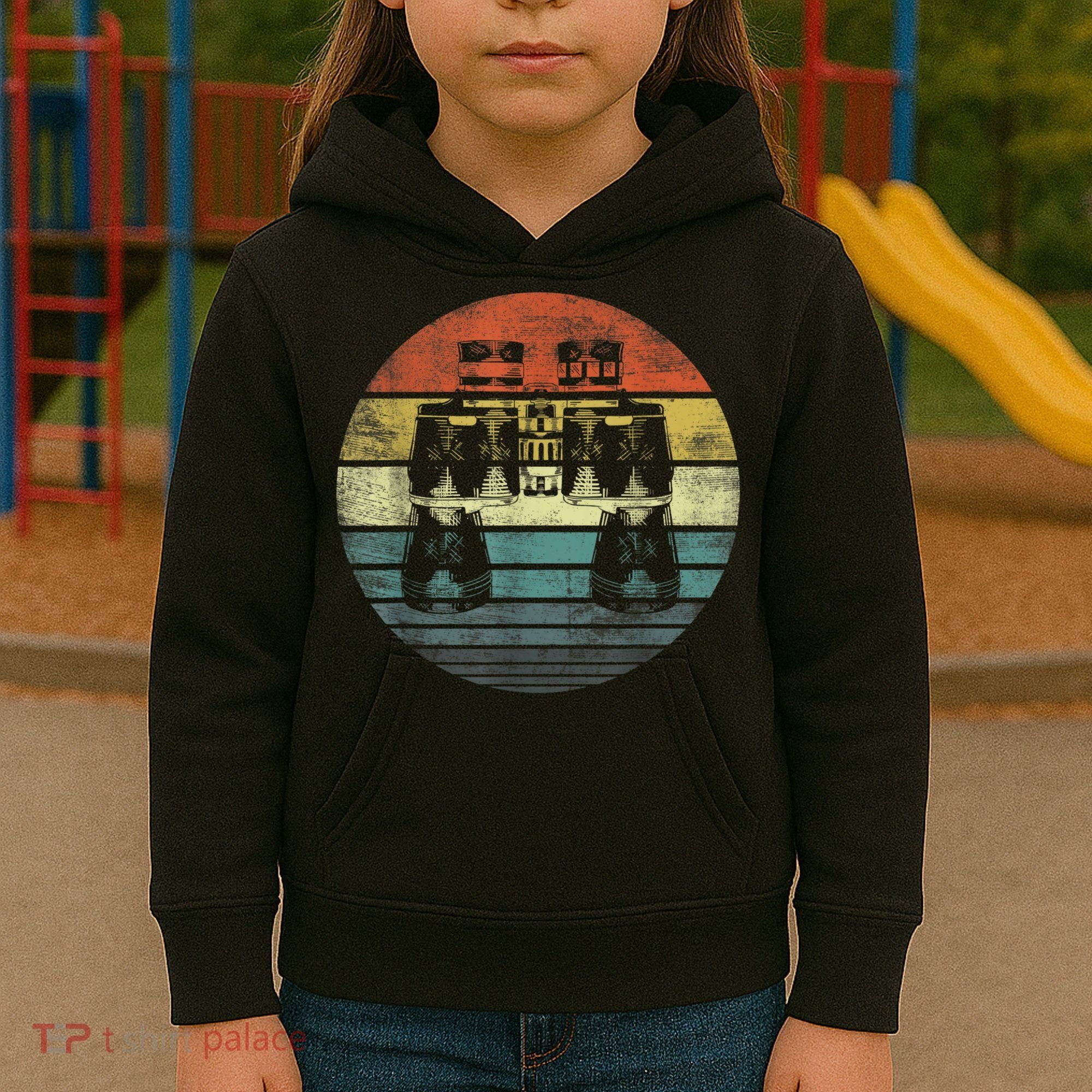 Retro Binoculars Funny Birdwatching Birding Birder Kids Hoodie