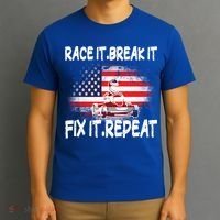 Race Break Fix Repeat Go Kart Cart Racer Gokart Racing Cool Gift T-Shirt thumb 3