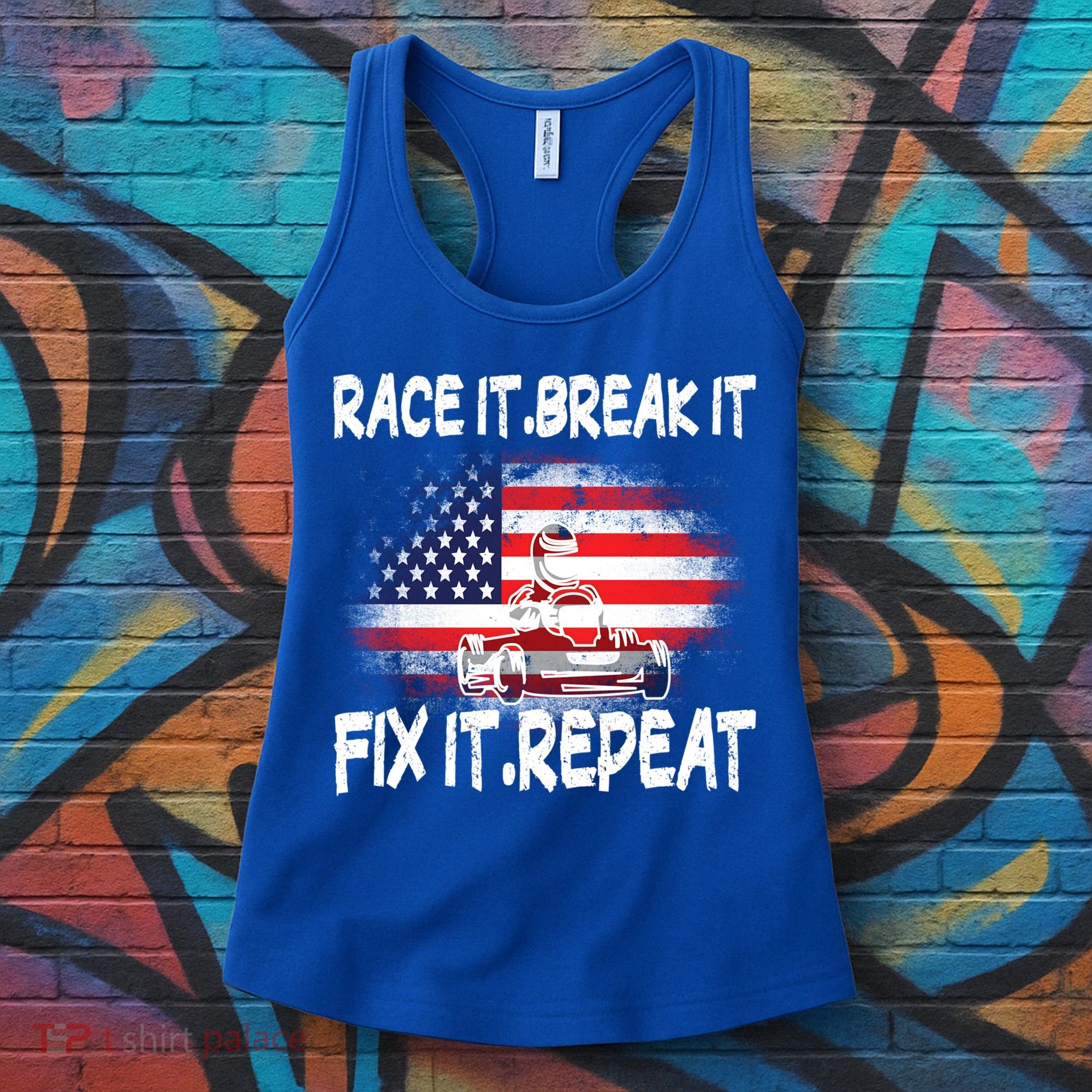 Race Break Fix Repeat Go Kart Cart Racer Gokart Racing Cool Gift Women's Tank Top