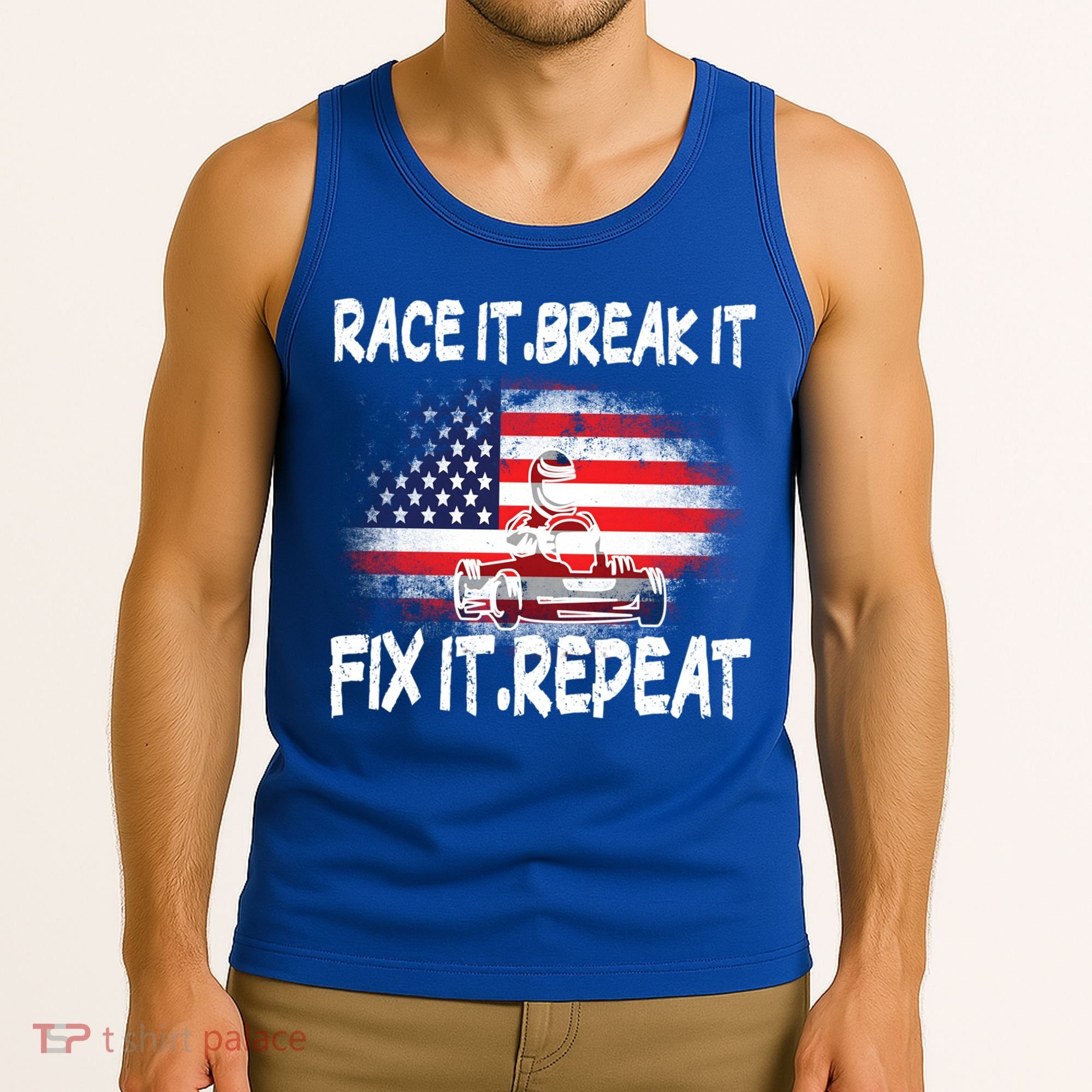 Race Break Fix Repeat Go Kart Cart Racer Gokart Racing Cool Gift Tank Top