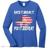 Race Break Fix Repeat Go Kart Cart Racer Gokart Racing Cool Gift Women's Long Sleeve Shirt thumb 0