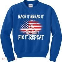 Race Break Fix Repeat Go Kart Cart Racer Gokart Racing Cool Gift Kids Sweatshirt thumb 0