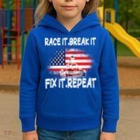 Race Break Fix Repeat Go Kart Cart Racer Gokart Racing Cool Gift Kids Hoodie thumb 3