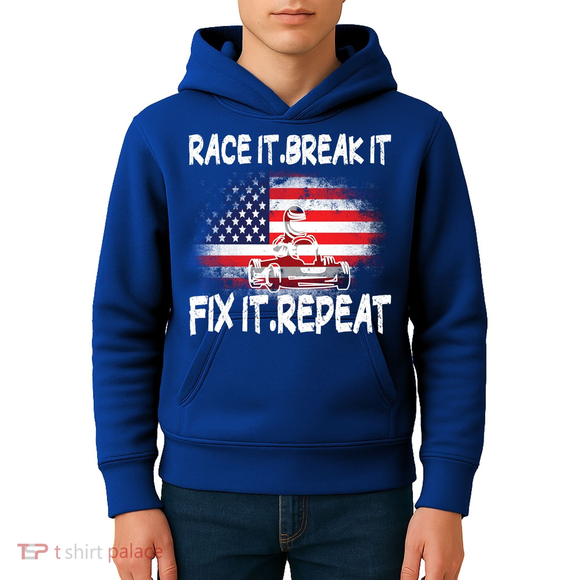 Race Break Fix Repeat Go Kart Cart Racer Gokart Racing Cool Gift Kids Hoodie