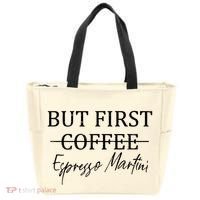 Retro But First Coffee Espresso Martini Funny Drinking Lover Tote Bag thumb 0