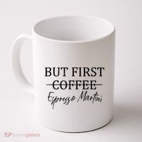 Retro But First Coffee Espresso Martini Funny Drinking Lover Coffee Mug thumb 0