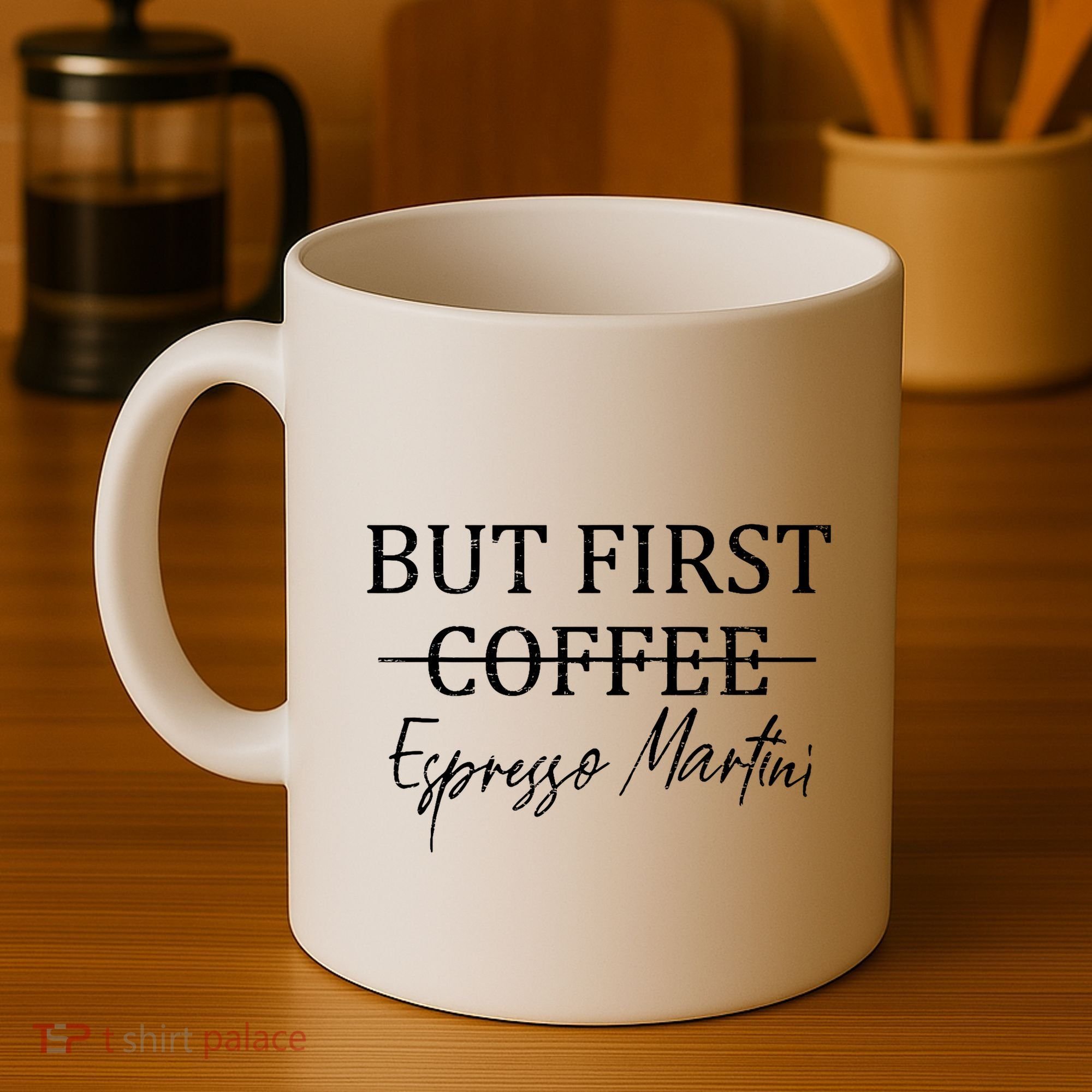 Retro But First Coffee Espresso Martini Funny Drinking Lover Coffee Mug