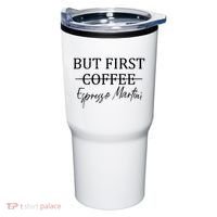 Retro But First Coffee Espresso Martini Funny Drinking Lover Tumbler thumb 0