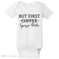 Retro But First Coffee Espresso Martini Funny Drinking Lover Baby Bodysuit thumb 0