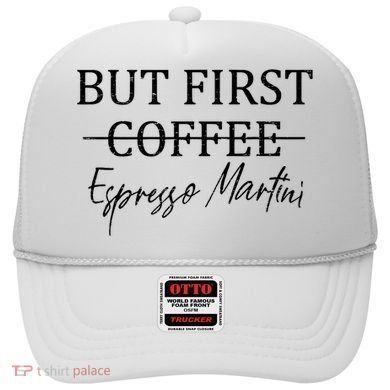 Retro But First Coffee Espresso Martini Funny Drinking Lover Hat