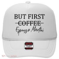 Retro But First Coffee Espresso Martini Funny Drinking Lover Hat thumb 0