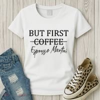 Retro But First Coffee Espresso Martini Funny Drinking Lover Women's T-Shirt thumb 3