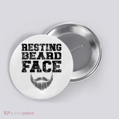 Resting Beard Face Beard Lover Bearded Guy Mustache Button
