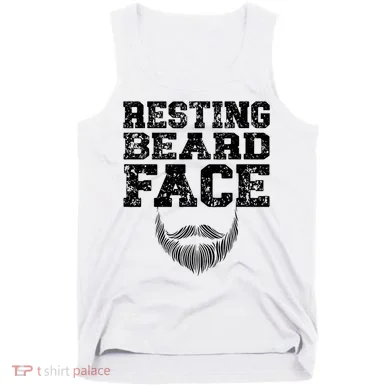 Resting Beard Face Beard Lover Bearded Guy Mustache Tank Top
