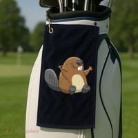 Rodent Beaver Funny Beaver Costume Cool Beaver Golf Towel thumb 2