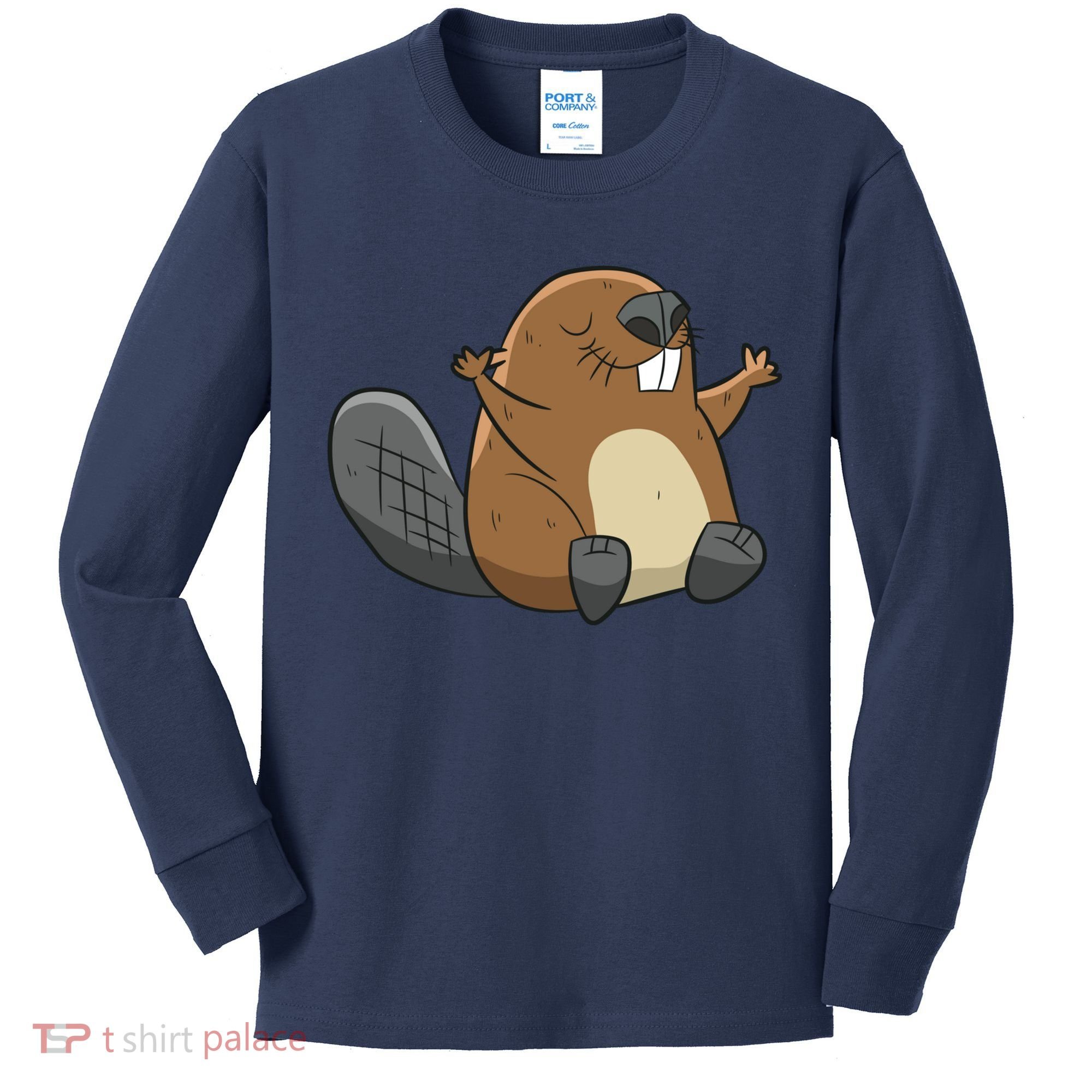Rodent Beaver Funny Beaver Costume Cool Beaver Kids Long Sleeve Shirt