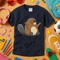 Rodent Beaver Funny Beaver Costume Cool Beaver Kids T-Shirt thumb 3