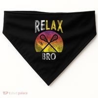 Relax Bro Funny Lacrosse Sayings Lax Player Coach Team Gift USA-Made Doggie Bandana thumb 0