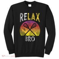 Relax Bro Funny Lacrosse Sayings Lax Player Coach Team Gift Sweatshirt thumb 0
