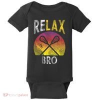 Relax Bro Funny Lacrosse Sayings Lax Player Coach Team Gift Baby Bodysuit thumb 0