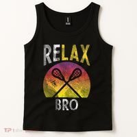 Relax Bro Funny Lacrosse Sayings Lax Player Coach Team Gift Tank Top thumb 2