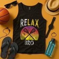 Relax Bro Funny Lacrosse Sayings Lax Player Coach Team Gift Tank Top thumb 4