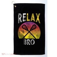 Relax Bro Funny Lacrosse Sayings Lax Player Coach Team Gift Golf Towel thumb 0