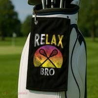 Relax Bro Funny Lacrosse Sayings Lax Player Coach Team Gift Golf Towel thumb 2