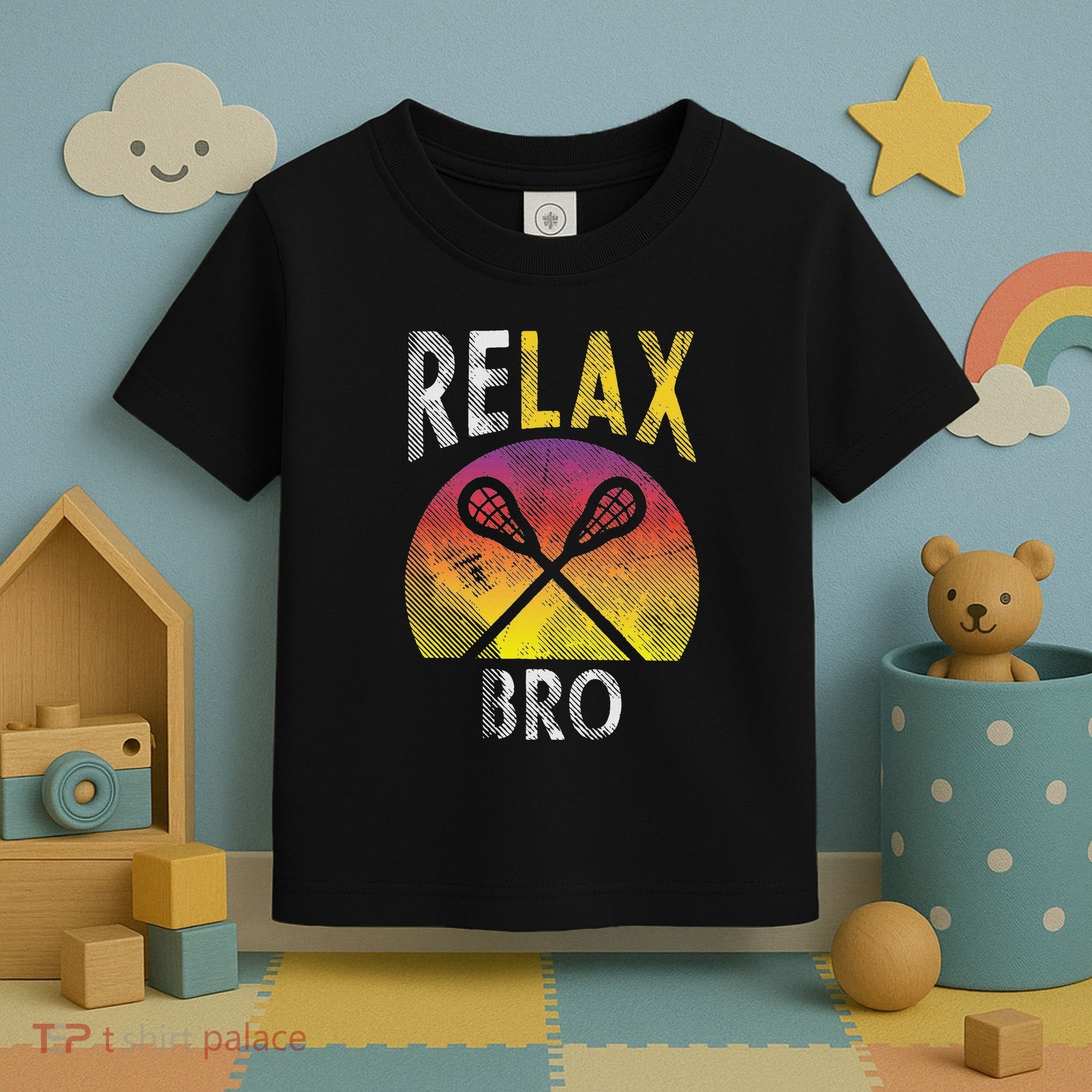 Relax Bro Funny Lacrosse Sayings Lax Player Coach Team Gift Toddler T-Shirt