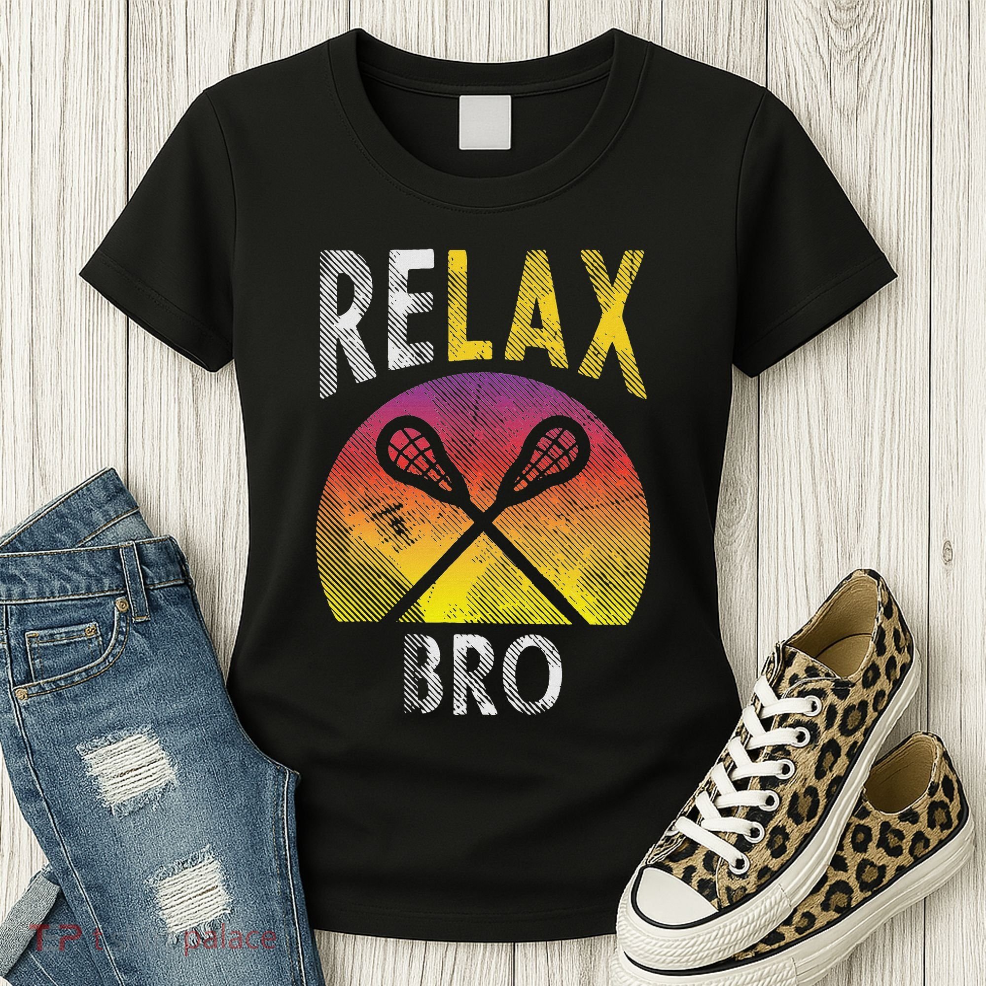 Relax Bro Funny Lacrosse Sayings Lax Player Coach Team Gift Women's T-Shirt