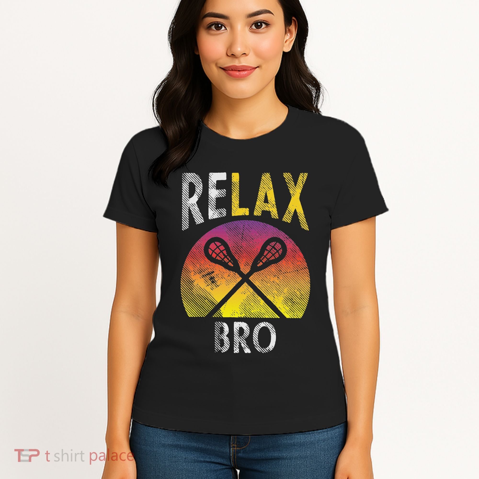 Relax Bro Funny Lacrosse Sayings Lax Player Coach Team Gift Women's T-Shirt