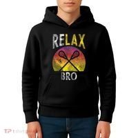 Relax Bro Funny Lacrosse Sayings Lax Player Coach Team Gift Kids Hoodie thumb 4