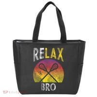 Relax Bro Funny Lacrosse Sayings Lax Player Coach Team Gift Tote Bag thumb 0