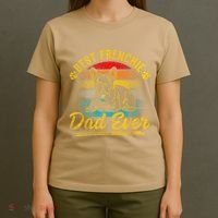 Retro Best Frenchie Dad Ever French Bulldog Dog Fathers Day T-Shirt thumb 4