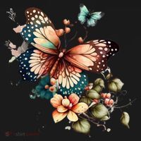 Retro Butterfly Floral Watercolor T-Shirt thumb 7