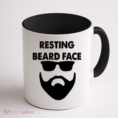Resting Beard Face Funny Beard Coffee Mug back