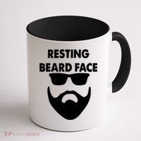 Resting Beard Face Funny Beard Coffee Mug thumb 1
