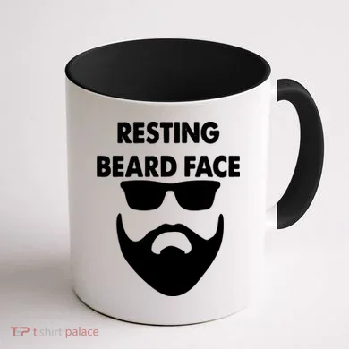 Resting Beard Face Funny Beard Coffee Mug back